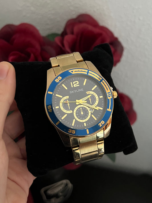 Reloj gold blue elegant