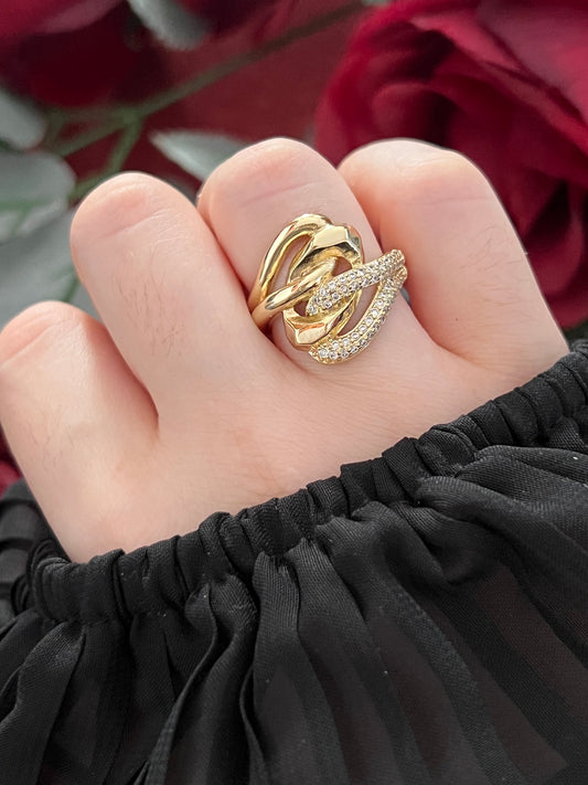 Anillo glamour 14k