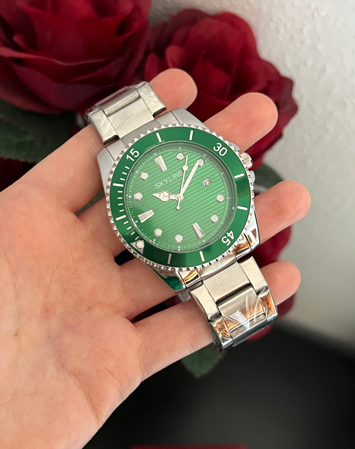 Reloj Rolx silver green